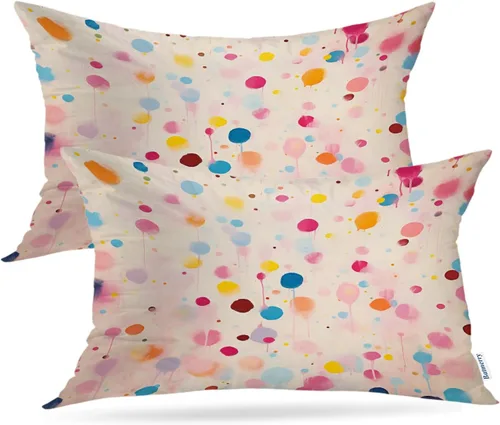 Miniatura 64 de Batmerry American Flag Ink Dot Throw Pillow Covers, Red Blue White Stars Abstract Decorative Pillow Covers Digital Printing Blended for Couch Sofa