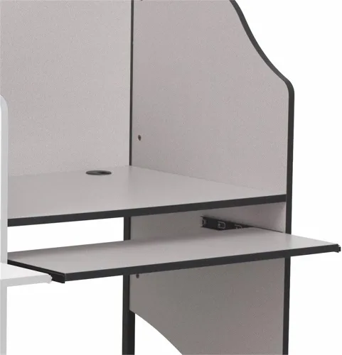 Miniatura 6 de Flash Furniture Jordan - Carrel de estudio complementario en acabado gris nebulosa