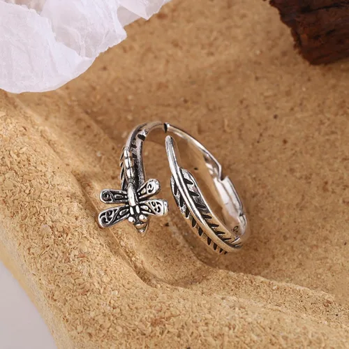 Miniatura 169 de Anillo de plata de ley 925, minimalista, ajustable, hecho a mano, para mujeres y niñas