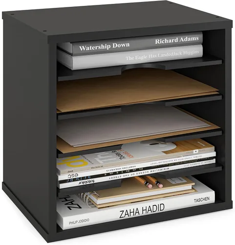 Miniatura 11 de Ballucci Organizador de archivos, clasificador de papel, estantes ajustables de 5 niveles, organizador de escritorio de oficina, 13 5/8 x 9 1/4 x 12