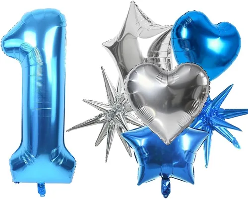 Miniatura 12 de TONIFUL Globo azul de números grandes de 40 pulgadas 0-9 de aluminio Mylar gran número 0 globo digital 0 para graduación 2026, fiesta de cumpleaños