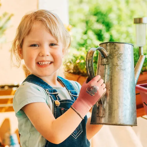 Miniatura 7 de COOLJOB 3 pares de guantes de jardinería para niños de 6 a 8 años, guantes de trabajo de agarre para niños pequeños con revestimiento de goma