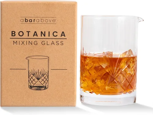 Miniatura 12 de A Bar Above Vaso de mezcla de cóctel de corte diamante, grueso, resistente para mezclar y remover cócteles, vaso mezclador de bebidas para juego