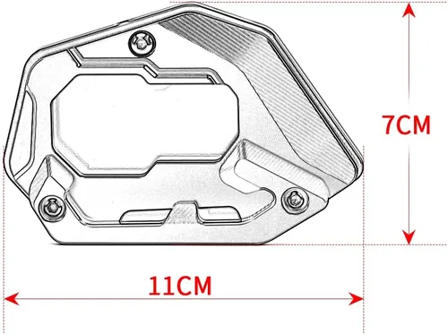 Miniatura 4 de Placa de soporte de extensión de soporte lateral para motocicleta compatible con BMW R1200GS LC/Adventure/Rallye Almohadilla de soporte
