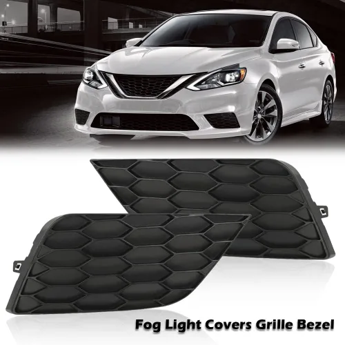 Miniatura 2 de G-PLUS Cubiertas de luz antiniebla, bisel de rejilla, compatible con Nissan Sentra 2016 2017 2018 2019, accesorios para lámpara antiniebla, cubierta