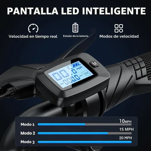 Miniatura 4 de Caroma Peak - Patinete eléctrico de 1200 W con asiento, motocicleta eléctrica de 16 pulgadas con neumáticos gruesos, rangos máximos de 30 millas