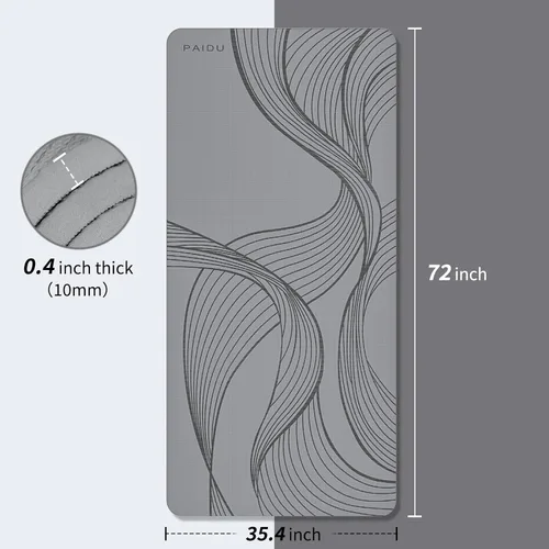 Miniatura 2 de PAIDU Esterilla de Yoga Grande - 72' x 36' x 0.4' Ancho Extra y Grueso, Cómodo, Antideslizante Esterilla de Ejercicio - Funciona Genial en Todos
