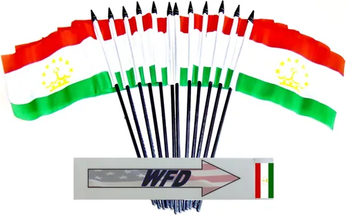 Miniatura 154 de World Flags Direct Banderas en miniatura de poliéster de Afganistán, paquete de 12, decoración de mesa de fiesta, desfiles, 4 x 6 pulgadas, verde
