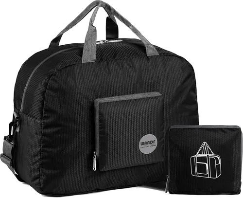 WANDF - Bolsos de lona plegable en tamaños de 16 a 22 pulgadas y con volúmenes de entre 5.28 a 13.2 galones para viajar, llevar al gimnasio o