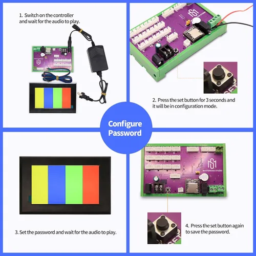 Miniatura 3 de Escape Room Prop 4.3 pulgadas 7 pulgadas pantalla táctil con controlador programable y altavoz para juego de sala de salida