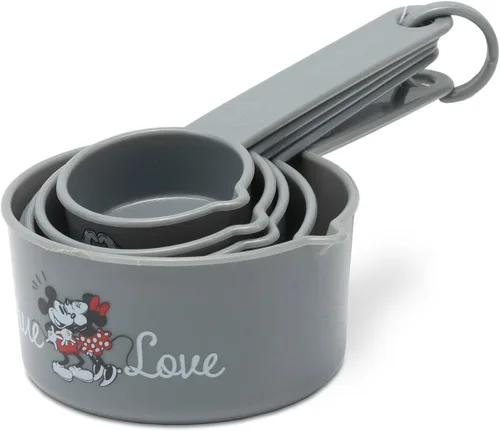 Miniatura 2 de Disney Mickey and Minnie Mouse - Tazas medidoras de Mickey Mouse con temática de amor adorable para cocina Gris