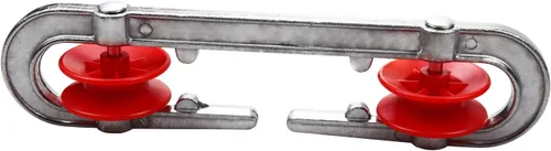 Miniatura 2 de Polea separadora de tendedero de aluminio de plástico para tendedero largo y cargas pesadas (2, plateado)