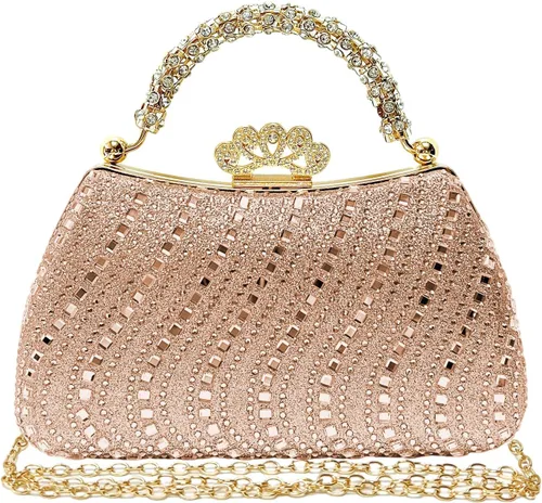 Bolsos de mano con diamantes de imitación para mujer, bolso formal de noche con diamantes brillantes para cóctel, graduación, fiesta, boda