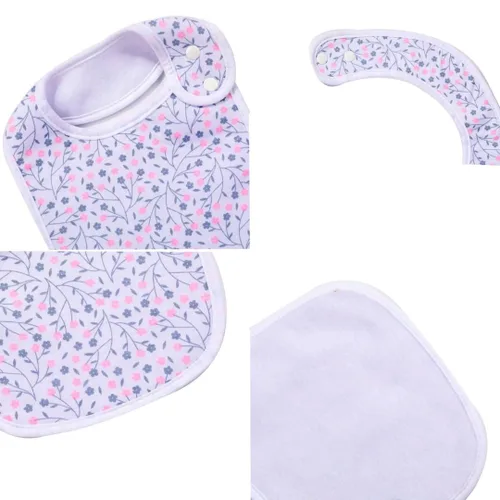 Miniatura 5 de Paquete de 7 baberos absorbentes de algodón para bebés para babear la dentición