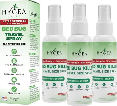 Miniatura 8 de Hygea Natural Spray de viaje natural extra fuerte para chinches y ácaros, tamaño aprobado por la TSA, apto para niños y mascotas, sin manchas
