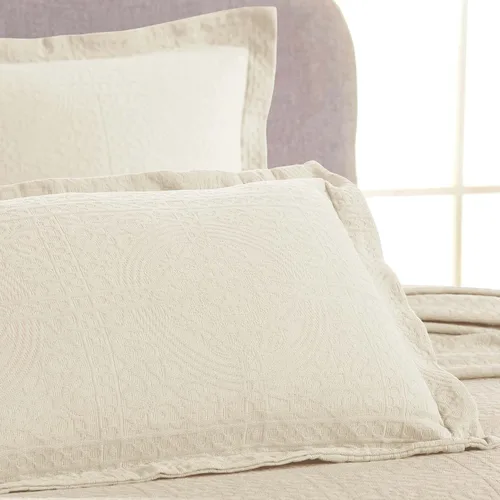 Miniatura 7 de Superior Juego de colcha de algodón con diseño de flor de lis, mantas cálidas, ropa de cama para todas las estaciones, decoración de dormitorio