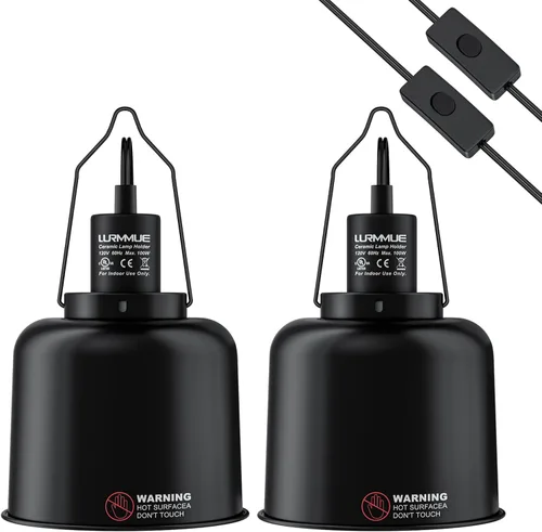 Miniatura 9 de Lámpara de calor para reptiles de 5.5 pulgadas de profundidad con abrazadera y controlador digital de termostato de reptiles, soporte de bombilla