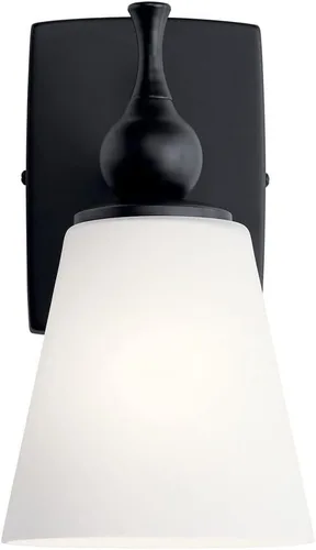 Miniatura 6 de Kichler Cosabella™ - Aplique de pared con 1 luz de 6 pulgadas con estuche grabado satinado ópalo en níquel pulido