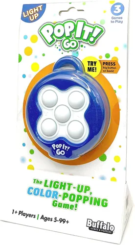 Buffalo Games Pop It Go – The Original Light Up – Juego de estampado colorido para niños y familias en movimiento, a partir de 5 años, de Buffalo