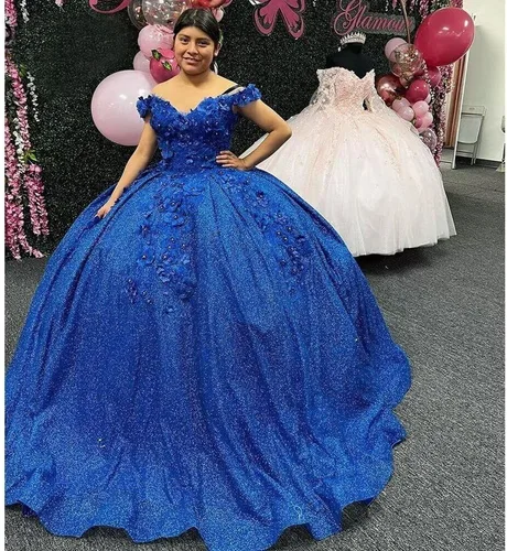 Miniatura 25 de Ftupza Preciosos vestidos de quinceañera florales 3D vestidos de tul hinchados para mujeres fuera del hombro vestido de fiesta largo FFtu09