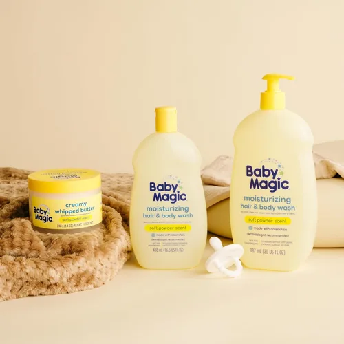 Miniatura 9 de Baby Magic Jabón hidratante para el cabello y el cuerpo, especialmente formulado para la delicada piel del bebé, sin lágrimas, caléndula y coco, 30