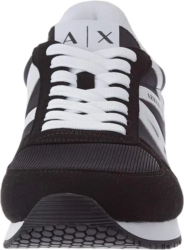 Miniatura 2 de AX ARMANI EXCHANGE Tenis con logo y cordones para hombre, Negro + Blanco