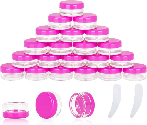 Miniatura 13 de 50 recipientes de muestra de 0.11 oz, frascos vacíos de 0.11 onzas líquidas con tapas, pequeños recipientes para cosméticos, mini tarros de muestra