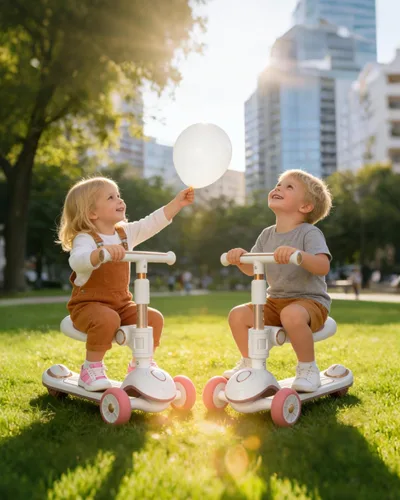 Miniatura 9 de 2-in-1 Toddler Scooter with Seat, First Scooter for Kids Ages 2–5, Sit-to-Stand Training Scooter, 3 Wheel Lean-to-Steer, Adjustable Handlebars