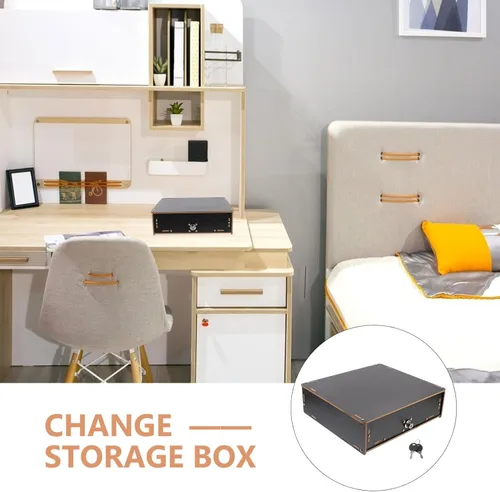 Miniatura 8 de VILLCASE Cajón manual de registro para sistema de punto de venta Cajón de efectivo con bandeja extraíble Cerradura de llave Organizador de dinero