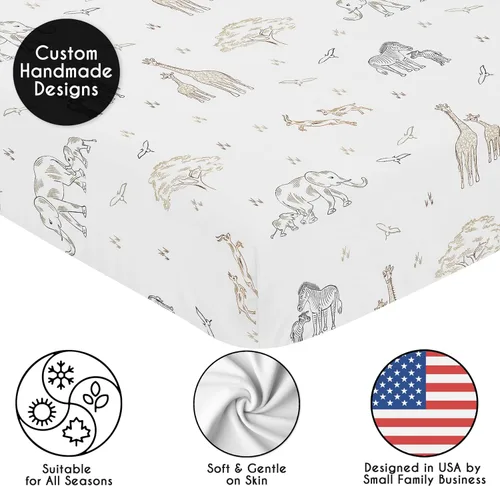 Miniatura 5 de Sweet Jojo Designs Sábanas bajeras para cuna de bebé (animales de safari jungla) para niños o niñas, guardería infantil, habitación de niños