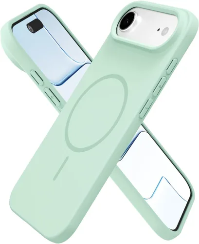 Miniatura 182 de oakxco Funda de silicona Mag Safe para iPhone 17 Pro Max, funda magnética delgada y fina compatible con carga inalámbrica MagSafe, bonita funda Negro