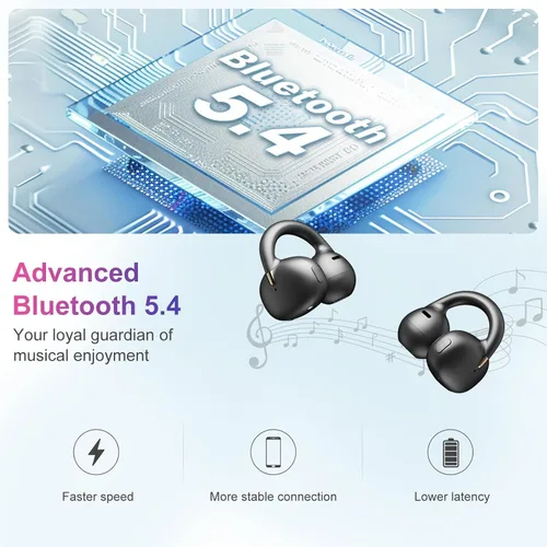 Miniatura 10 de OHAYO Auriculares de clip: Auriculares de oído abierto: 6.5H de tiempo de reproducción, 4.7g ultraligeros - 2025 Bluetooth inalámbrico 5.4
