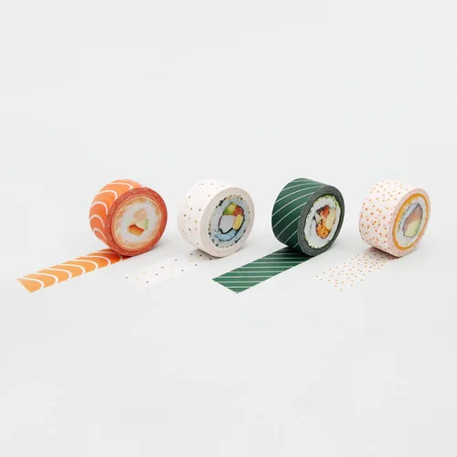 Miniatura 3 de Suck UK Washi Tape - Cinta adhesiva de sushi - Papelería japonesa - Suministros para álbumes de recortes - Cintas adhesivas novedosas - Suministros