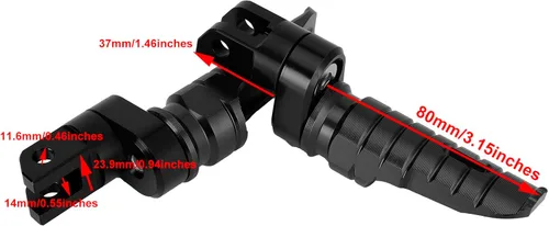 Miniatura 8 de Reposapiés delantero negro para Benelli Tornado 252R 2021-2022, para Benelli BN302S 2018-2022, para Benelli TNT 600I 2018-2022, para Benelli TNT 135
