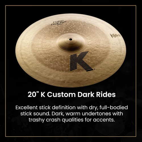 Miniatura 6 de Avedis Zildjian Company K Custom Dark - Paquete de platillos (4 piezas)
