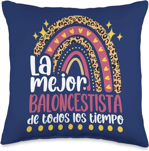 Regalo baloncesto regalos originales niños La Mejor BALONCESTISTA Divertido Mujer Niña Baloncelista Throw Pillow, 16x16, Multicolor