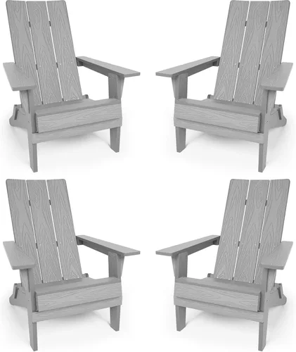 Miniatura 14 de YEFU Adirondack Sillas plegables de gran tamaño: capacidad de peso de 400 libras, sillas Adirondack de plástico, respaldo alto, modernas como
