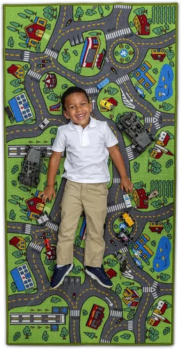 Miniatura 6 de Alfombra infantil con diseño de vida urbana, aprende a divertirse, educativa para niños, sistema de tráfico vial, centro de actividad multicolor