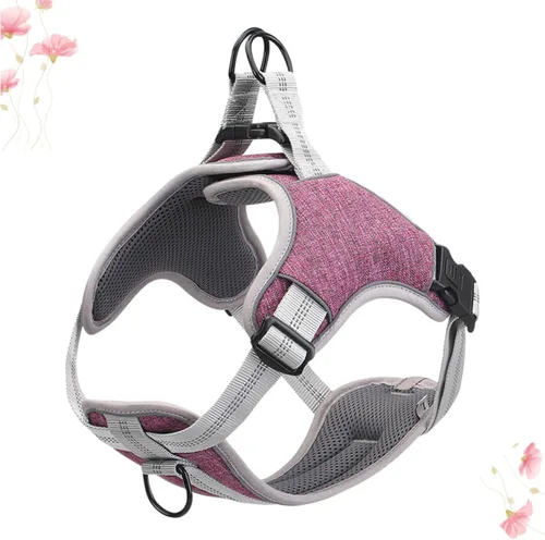 Miniatura 8 de Adjustable Reflective Pet Harness Vest Type Dog Chest Straps Breathable No-Pull Dog Harness for Walking Medium Purple
