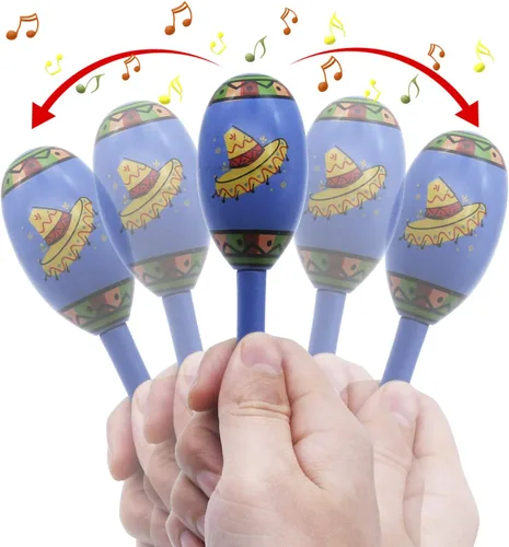 Miniatura 4 de JOYIN 12 mini maracas de madera para fiestas mexicanas, recuerdos de fiesta del Cinco de Mayo, diversión musical, fiestas de cumpleaños, fiesta