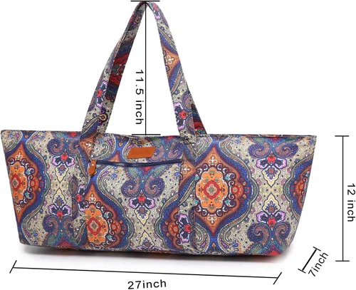 Miniatura 3 de Bolsa grande para esterilla de yoga para mujeres y hombres, bolsa de gimnasio para viajes, pilates, oficina, playa, entrenamiento, con correa