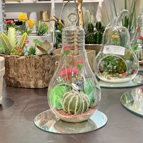 Miniatura 5 de WGV - Terrario de cristal colgante para plantas, ancho de 3 pulgadas, altura de 6 pulgadas, bombilla de aire para suculentas, jarrón transparente