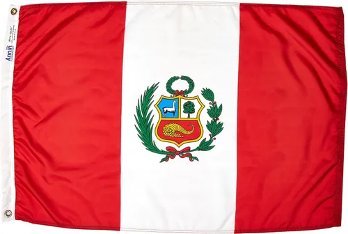 Miniatura 5 de Annin Flagmakers Bandera de Perú fabricada en Estados Unidos según las especificaciones oficiales de diseño de las Naciones Unidas, 4 x 6 pies