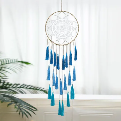 Miniatura 13 de Atrapasueños de Macramé para Colgar en la Pared - Atrapasueños Grandes Decoración de Pared Boho Chic, Ornamento de Borlas Hechas a Mano Decoración