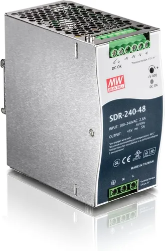 Miniatura 7 de TRENDnet Fuente de alimentación de riel DIN de CA a CC de 150 W, 48 – 56 V CC, 3.12 A CA a CC con función PFC, TI-S12048, capacidad de carga máxima