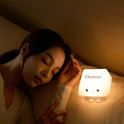 Miniatura 2 de Creative Deletes Keycap Lamp USB Rechargeable Moods Light with Adjustable Brightness Phone Holder for Bedroom Dorm Pink