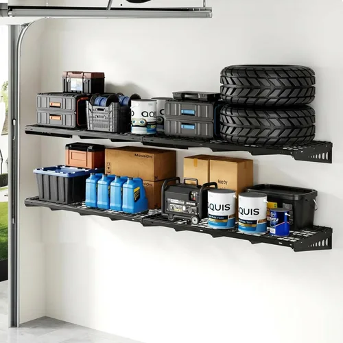 Miniatura 10 de FLEXIMOUNTS Paquete de 2 estantes de pared para bicicleta de 2 x 4 pies, 24 x 48 pulgadas, capacidad de peso total de 660 libras, color negro, serie