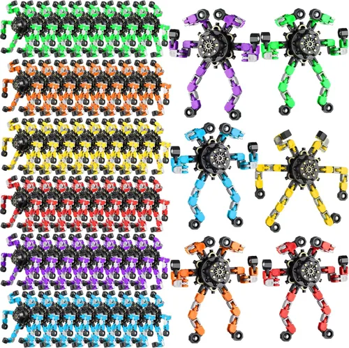 Miniatura 8 de Paquete de 120 juguetes giratorios transformables para niños y adultos, divertidos juguetes sensoriales para aliviar el estrés para niñas y niños