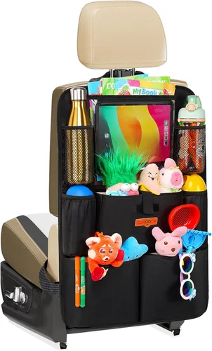 Miniatura 8 de SURDOCA Organizadores y almacenamiento de automóvil, organizador de asiento de automóvil mejorado con soporte para tableta de pantalla táctil de 11