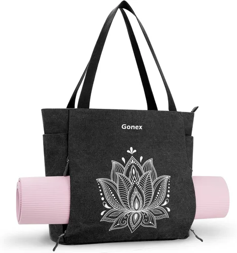 Gonex Bolsa para Esterilla de Yoga, Bolsa Grande con Múltiples Bolsillos para Mujeres y Hombres, Portador de Esterilla de Lona, Cremallera Completa